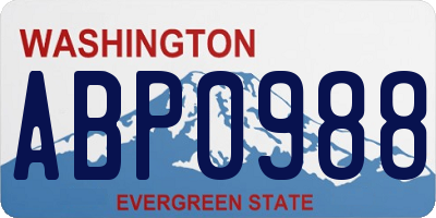 WA license plate ABP0988