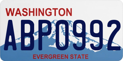 WA license plate ABP0992