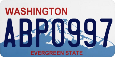 WA license plate ABP0997