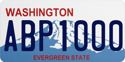 WA license plate ABP1000