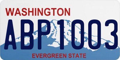 WA license plate ABP1003