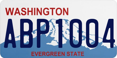 WA license plate ABP1004