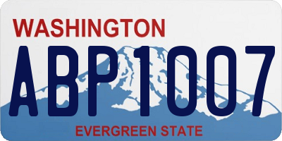 WA license plate ABP1007
