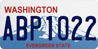 WA license plate ABP1022