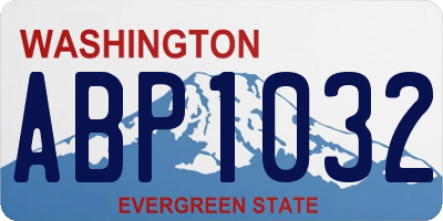 WA license plate ABP1032
