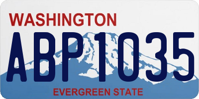 WA license plate ABP1035