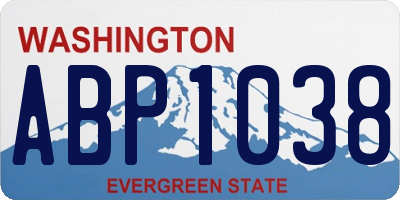 WA license plate ABP1038