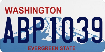 WA license plate ABP1039