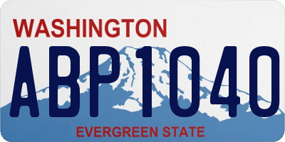 WA license plate ABP1040