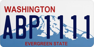 WA license plate ABP1111