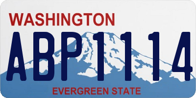 WA license plate ABP1114