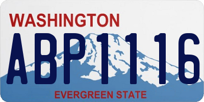 WA license plate ABP1116
