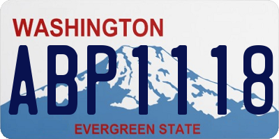 WA license plate ABP1118