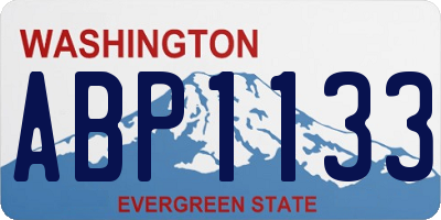 WA license plate ABP1133