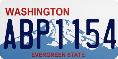 WA license plate ABP1154