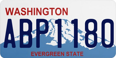 WA license plate ABP1180