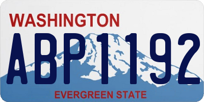 WA license plate ABP1192