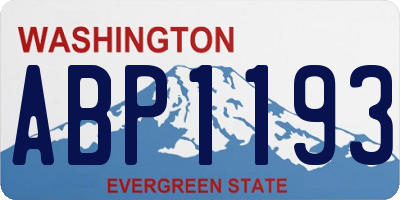 WA license plate ABP1193