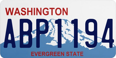 WA license plate ABP1194