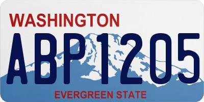 WA license plate ABP1205