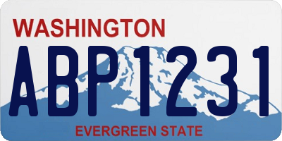 WA license plate ABP1231