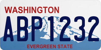 WA license plate ABP1232