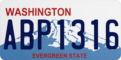 WA license plate ABP1316