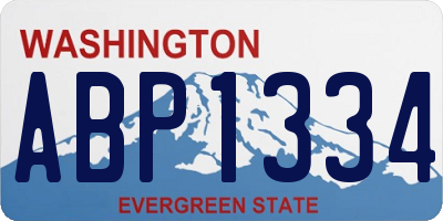 WA license plate ABP1334