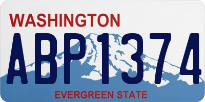 WA license plate ABP1374