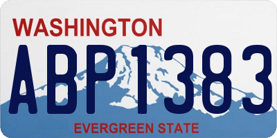 WA license plate ABP1383
