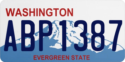 WA license plate ABP1387