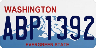 WA license plate ABP1392