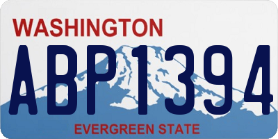 WA license plate ABP1394