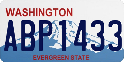 WA license plate ABP1433