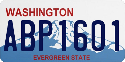 WA license plate ABP1601