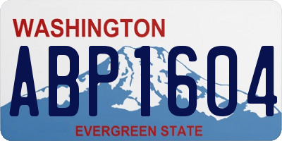 WA license plate ABP1604
