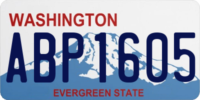 WA license plate ABP1605