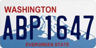 WA license plate ABP1647