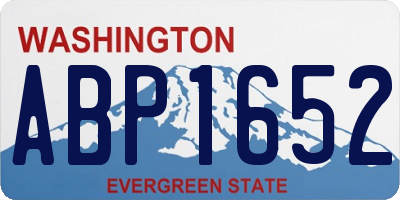 WA license plate ABP1652