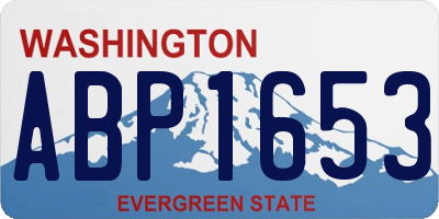 WA license plate ABP1653