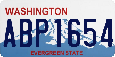 WA license plate ABP1654