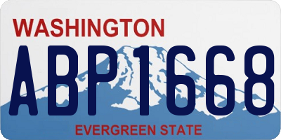 WA license plate ABP1668