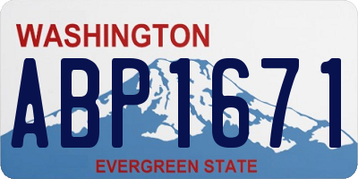 WA license plate ABP1671