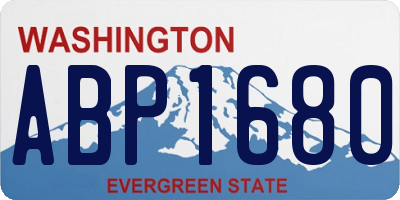 WA license plate ABP1680