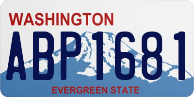 WA license plate ABP1681