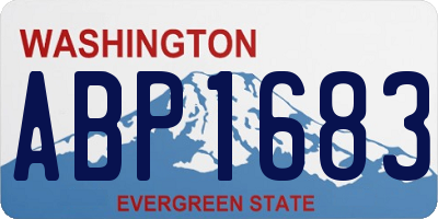 WA license plate ABP1683