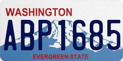 WA license plate ABP1685