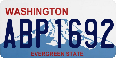 WA license plate ABP1692