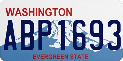 WA license plate ABP1693
