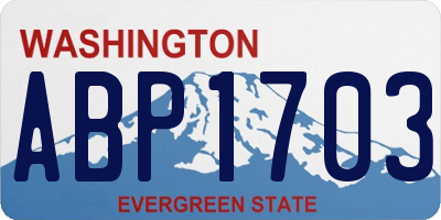 WA license plate ABP1703